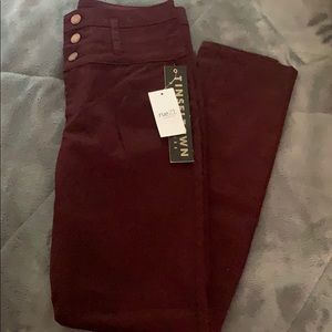 Rue 21 Maroon Stretchy Jeggings Size 4